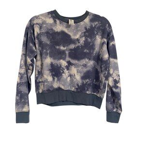 Abound Women's Tie Dye‎ Cropped Sweatshirt Size S Blue White